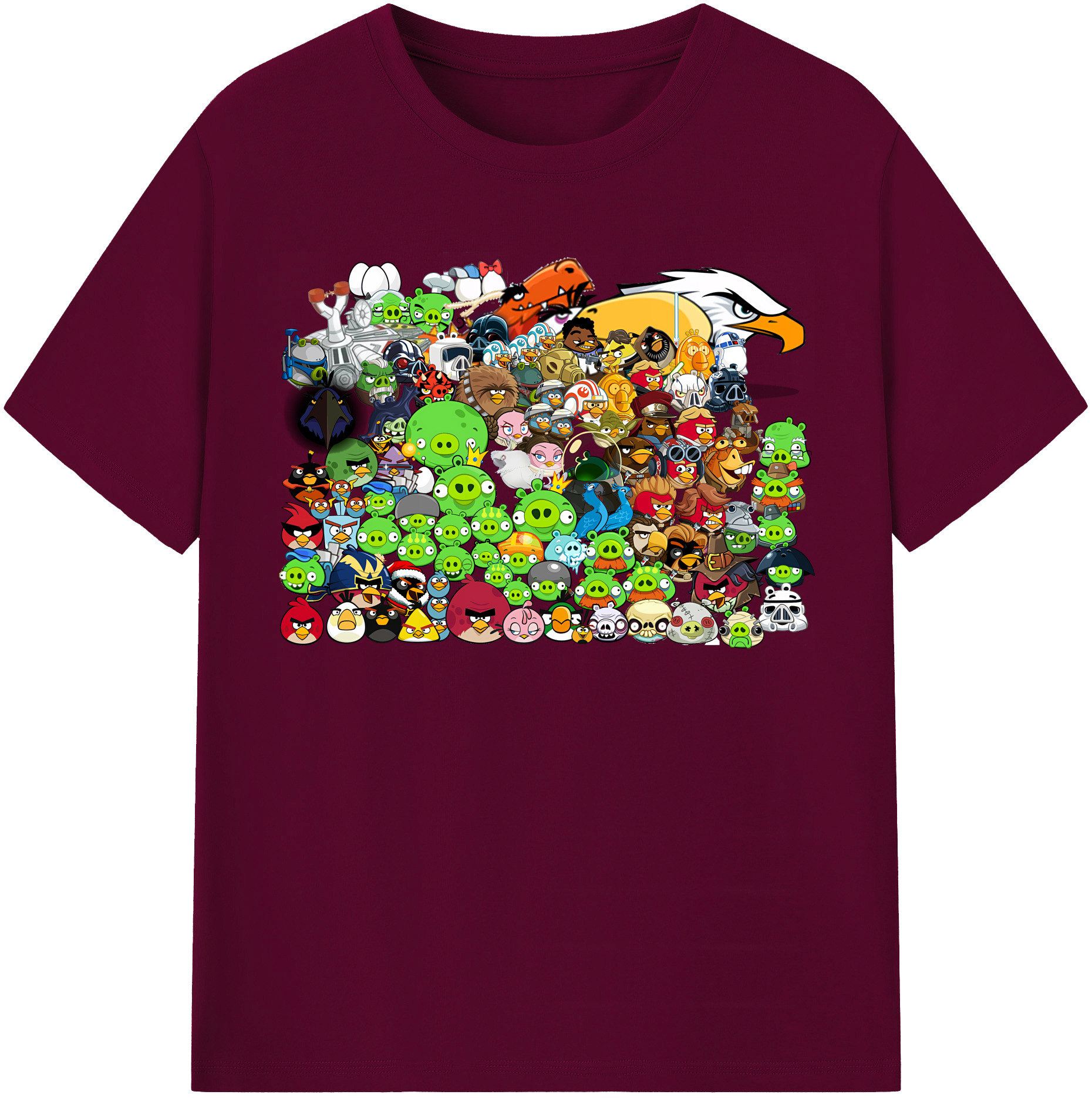 （画像用） Angry Birds アングリーバード レディースカジュアルプリントTシャツ（綿100％）